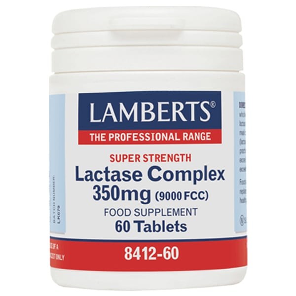 Lamberts Lactase Complex 350mg (9000FCC) Σύμπλεγμα Λακτάσης 60 Ταμπλέτες